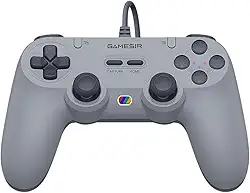 GameSir Tegenaria Lite Wired Controller for PC, Wired 1000Hz Polling Rate, Hall Effect Joysticks and 2 Remappable Buttons, Dual Vibration, Turbo, PC Controller for Steam/Android/iOS/Switch( Retro Grey