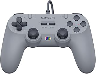 GameSir Tegenaria Lite Manette de Jeu Filaire – 1000Hz, Ultra-Faible Latence, Joysticks à Effet Hall, 2 Boutons Arrière – Compatible Switch/PC/Android/iOS – Gris Rétro