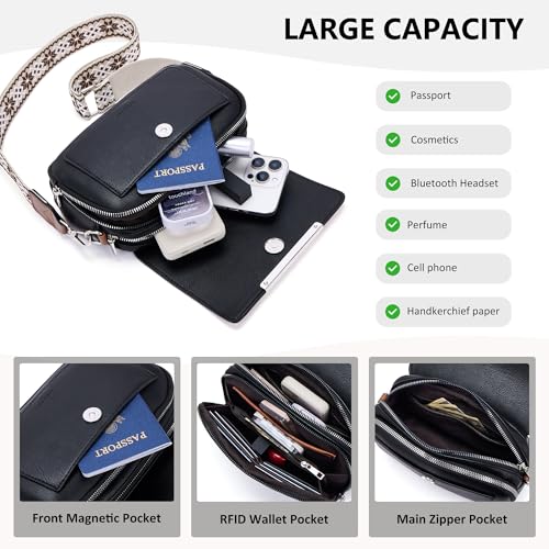 Crossbody Bags for Women Small Crossbody Wallet Purses with Card Slots Leather Shoulder Handbags Travel/Daily Use3