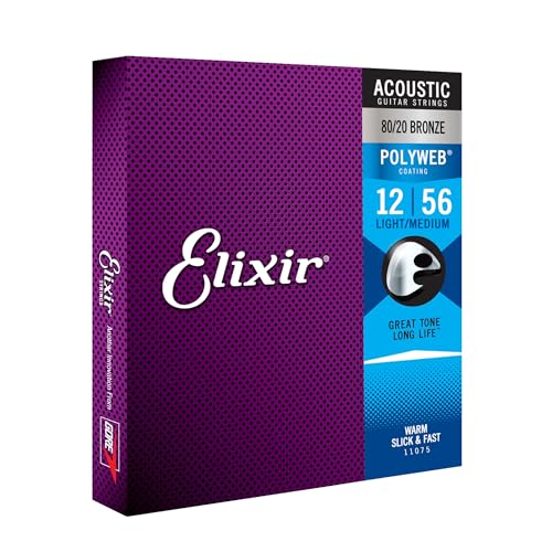 Elixir Strings, Acoustic Guitar Strings, 80/20 Bronze with POLYWEB