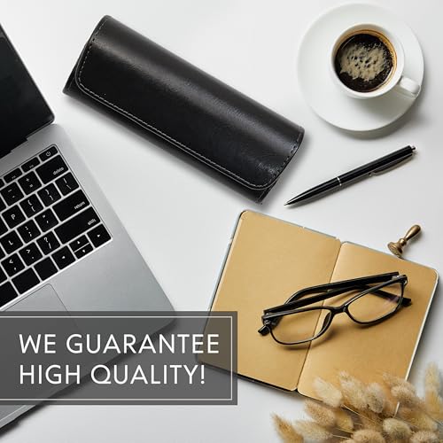Image of Orsus Reading Glasses Hard Case, Premium PU Leather Horizontal Eyeglass Holder with Magnetic Closure for Women and Men