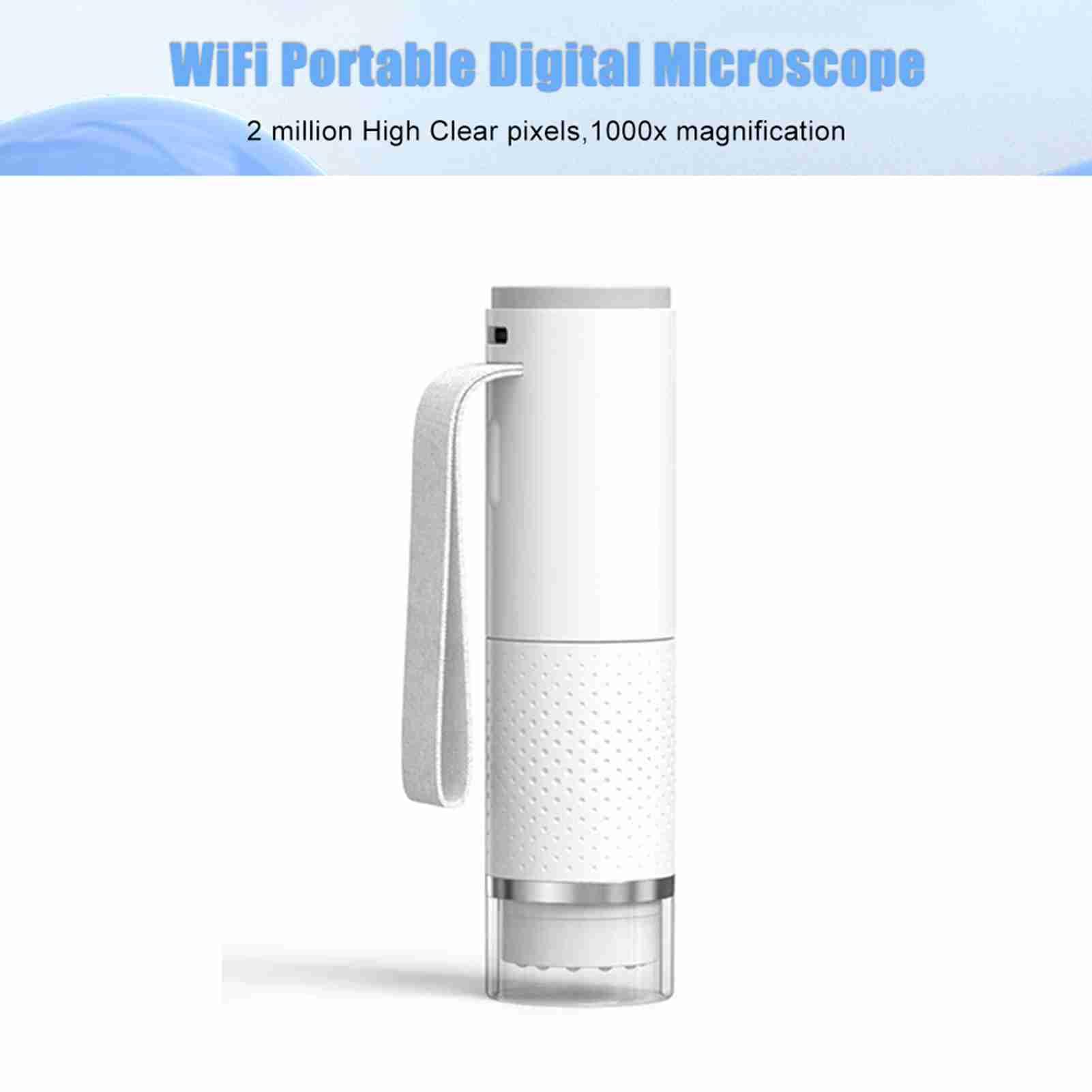 Naroote Cámara de Microscopio Digital de Alta Claridad Compatible con //OS X, Mini Microscopio de Bolsillo Recargable por USB con 8 LED Ajustables, Enfoque Manual (Stand excluido)