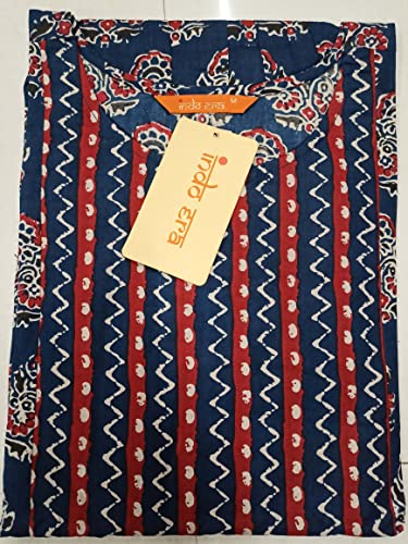 Image of INDO ERA Womens Cotton Straight Fit Embroidered Ethnic Kurta (KT0RP5451)