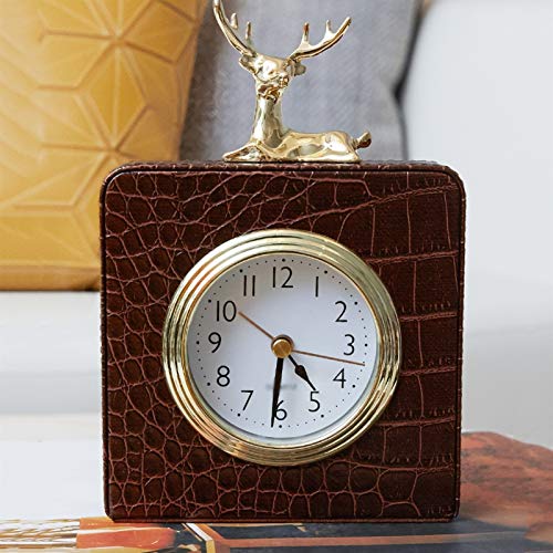 relógio Relógio de mesa criativo de couro moderno decoração de sala de estar relógio de mesa algaris
