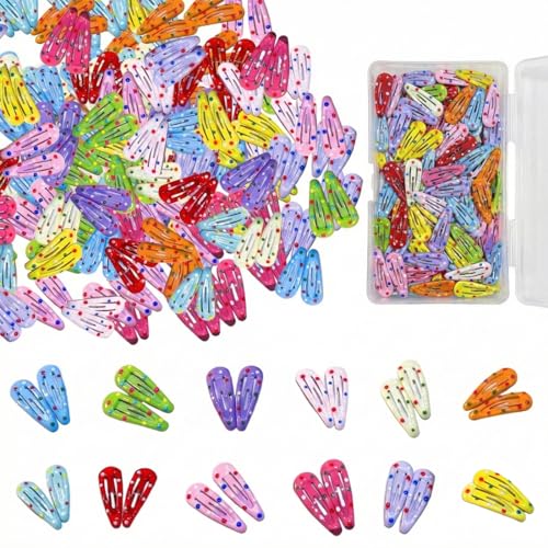 JYXNU 80pcs fermagli per capelli per ragazze, Colorato Fermagli Capelli, Fermagli per Capelli a Scatto, Mollette Bambina Donna, graziosi fermagli per capelli a pois, accessori per capelli per bambine