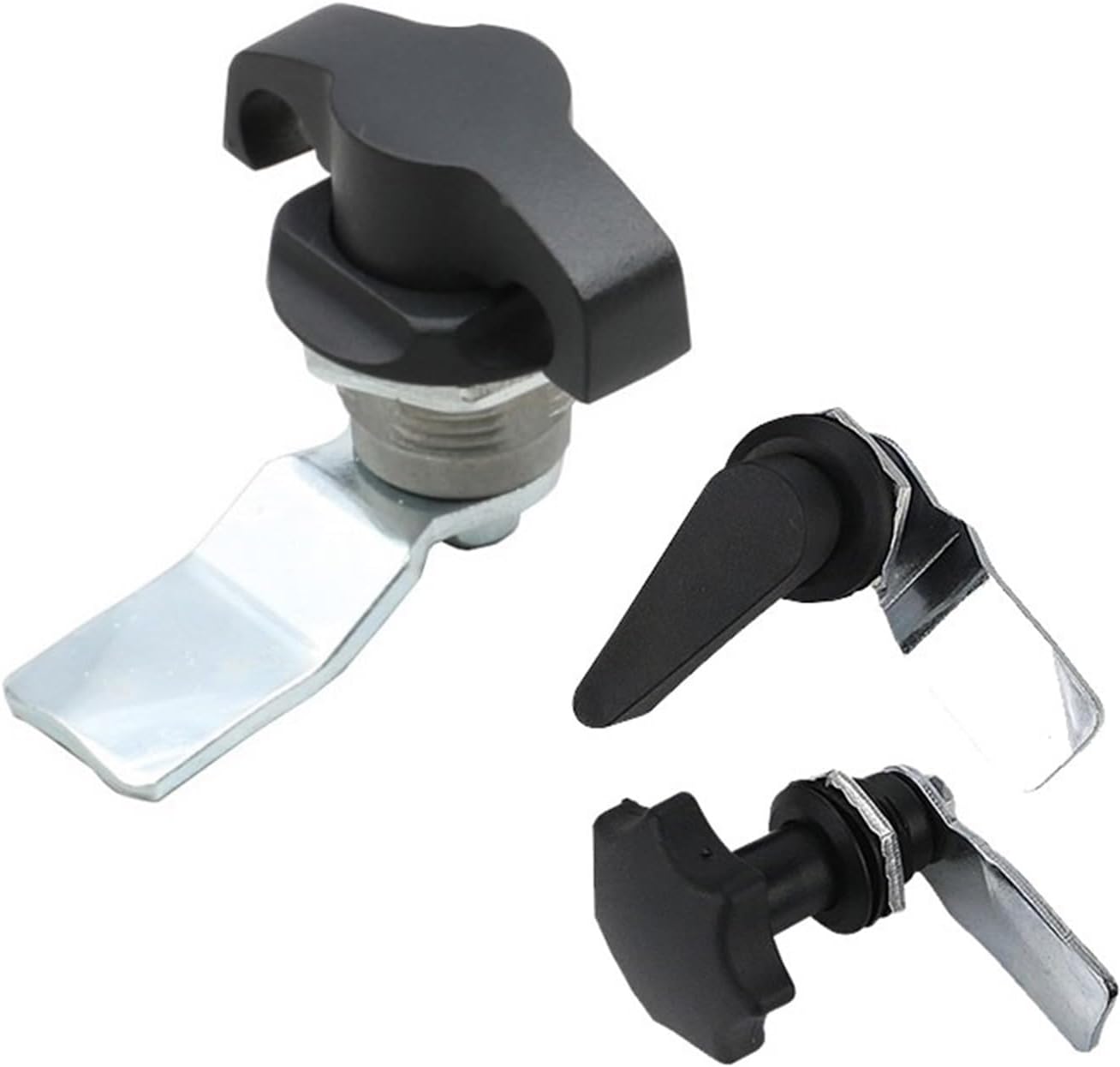 MS714-3 Black Handle Cabinet Cam Lock Zinc Alloy T Shape Rotary Unlock 1Pcs(MS714 3)