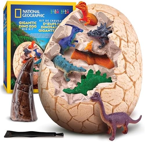 NATIONAL GEOGRAPHIC Huevo Gigante de Dinosaurio – Excava 12 Figur...
