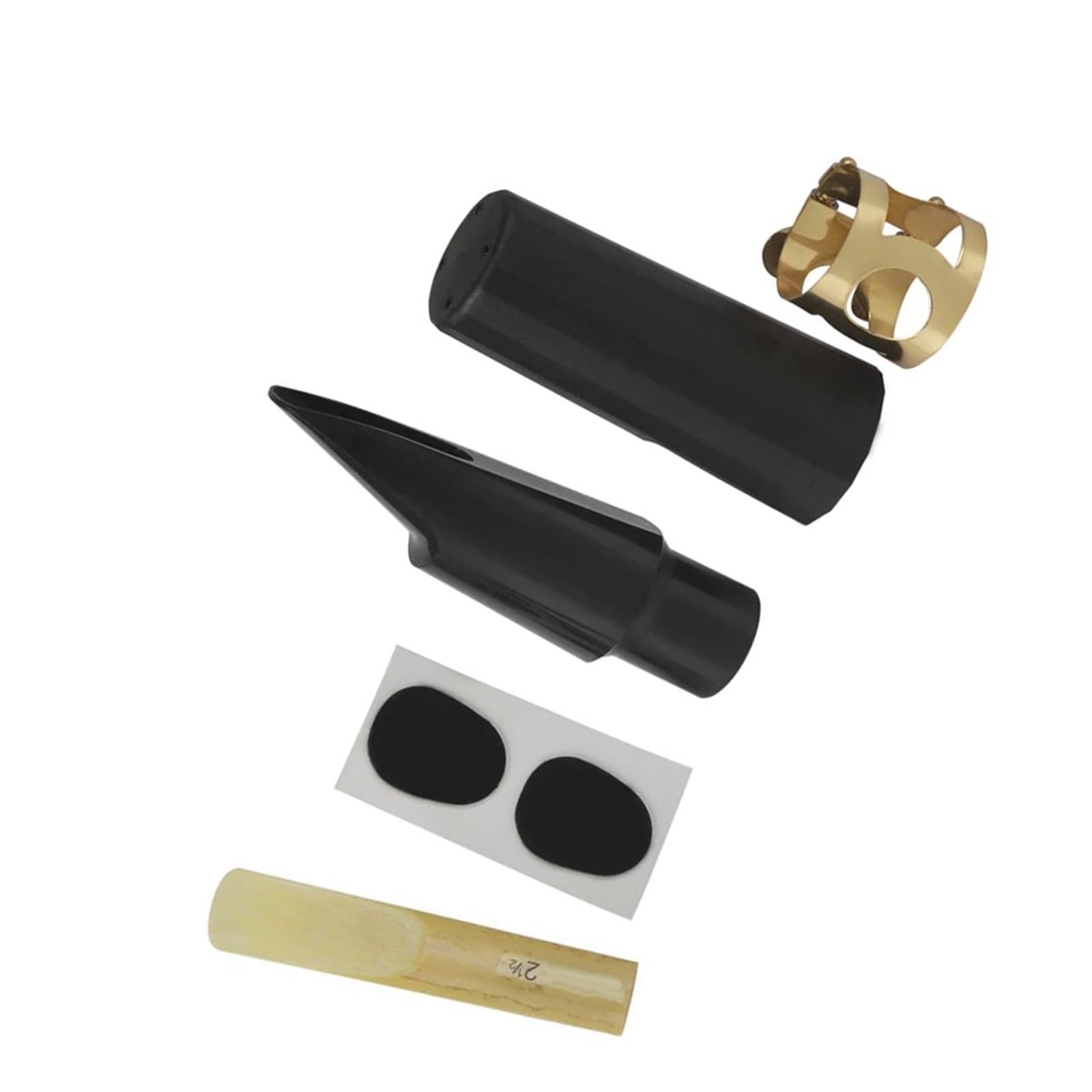 Kit de Accesorios saxofón Juego De 5 Uds. De Boquillas De Tenor Alto Soprano, Clip De Lengüeta, Dos Almohadillas Para Dientes, Accesorios Para Instrumentos De Viento De Madera