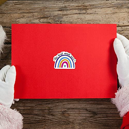 Muminglong 1.5 Inch The Best Mail Ever Sticker, Rainbow Sticker,Thank You Sticker,Small Shop Sticker, Small Business, Handmade Sticker,Packaging Sticker, 500 Pcs #TOP2