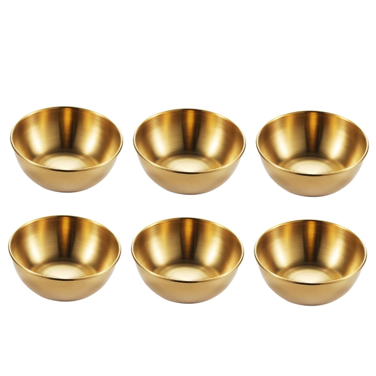 CONGARTENO 6 Pcs Dish Seasoning Seasonings Bowls Fruit Dishes Sauce Dish for Kitchen Food Bowls Condiment Serving Tray Sauce Dipping Bowls Seasoning Bowl Soy Dishes Golden Stainless Steel