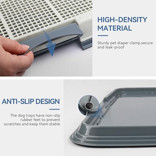 Pawise Pee Pad Holder for Puppy Pads,Dog Pad Holder,Pee Pad Tray for Training Pads,Mesh Training Tray with Wall,23.6x23.6 inch+Pee Pad 4 PCS - Thumbnail 6