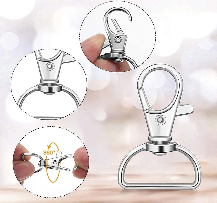 Image of DIY Crafts 10 Pcs, Bronze, Keychain Hooks with D Rings Set Purse Hardware Lanyard Snap Hooks Multicolor Metal Swivel Clasps with D Rings and Slide Buckle for Purses Keychain (10 Pcs, Bronze)