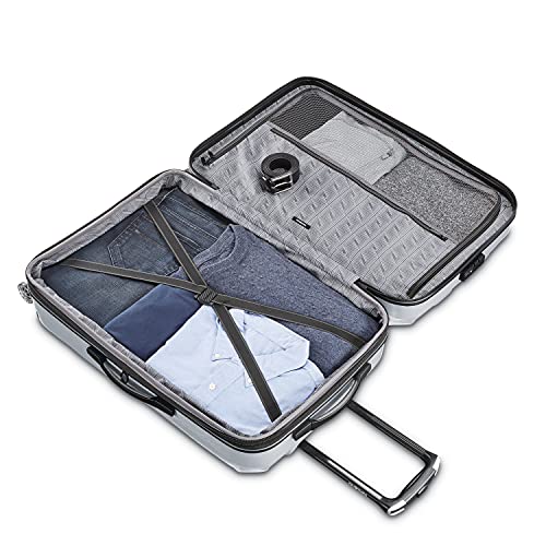 Image of Samsonite Centric 2 Hardside Expandable Luggage with Spinner Wheels, Silver, Checked-Medium 24-Inch
