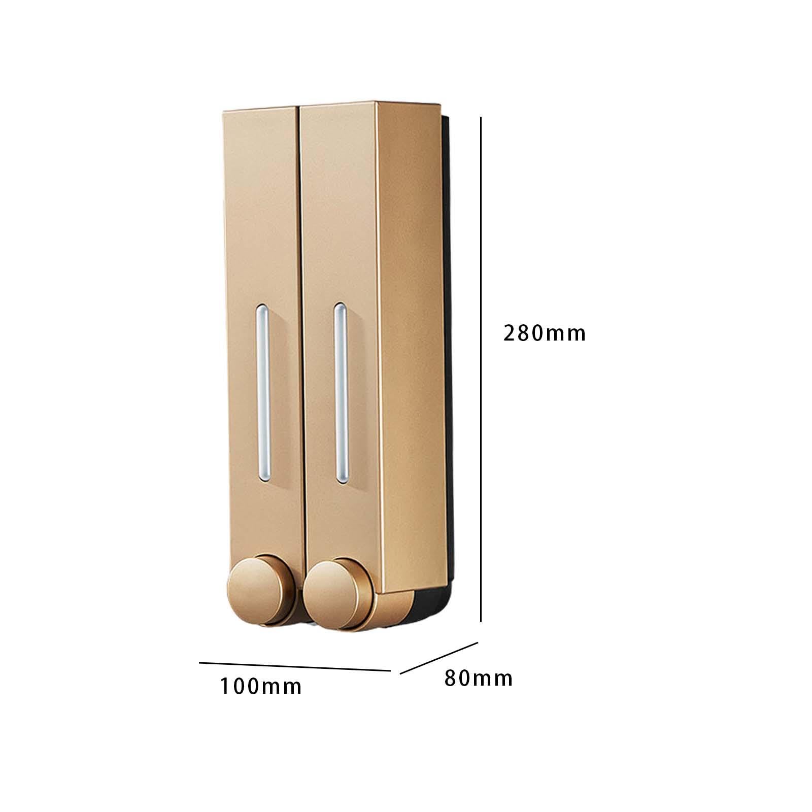 MagiDeal Dispensador Manual de Jabón para Platos, Contenedor de Loción Práctico, Resistente, Recargable, Montado en La Pared, para El Hogar, Baño, Cocina, Rest, Doble Cabeza