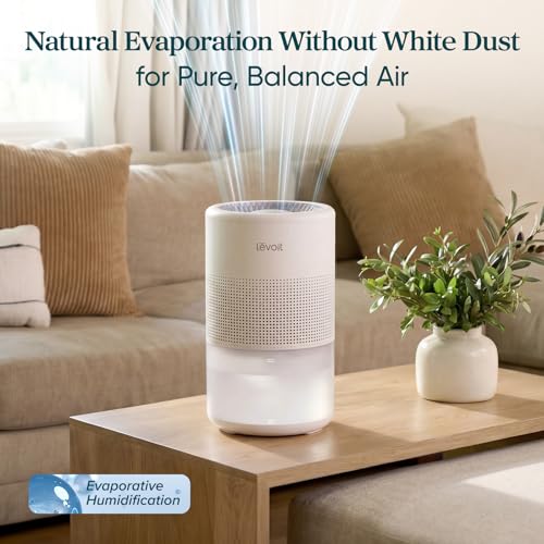 Image of LEVOIT Evaporative Humidifiers for Bedroom Large Room, Reusable Filter | 4.5L Tank Up to 600ft2, 19dB for Baby, Auto Humidity Balance, No White Dust, Self-Clean & Dishwasher Safe, Superior Studio