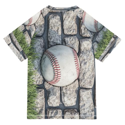 Boys Short Sleeve T-Shirts Baseball Wall Hit Rashguard Kids Swim Shirts Sun UPF 50+ Multicoloured2