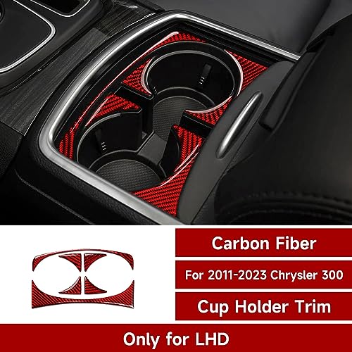 Image of Car Front Cup Holder Decor Cover Decals for 2011-2023 Chrysler 300 / 300C / 300S / Limited /Touring /Base Accessories Interior Stickers