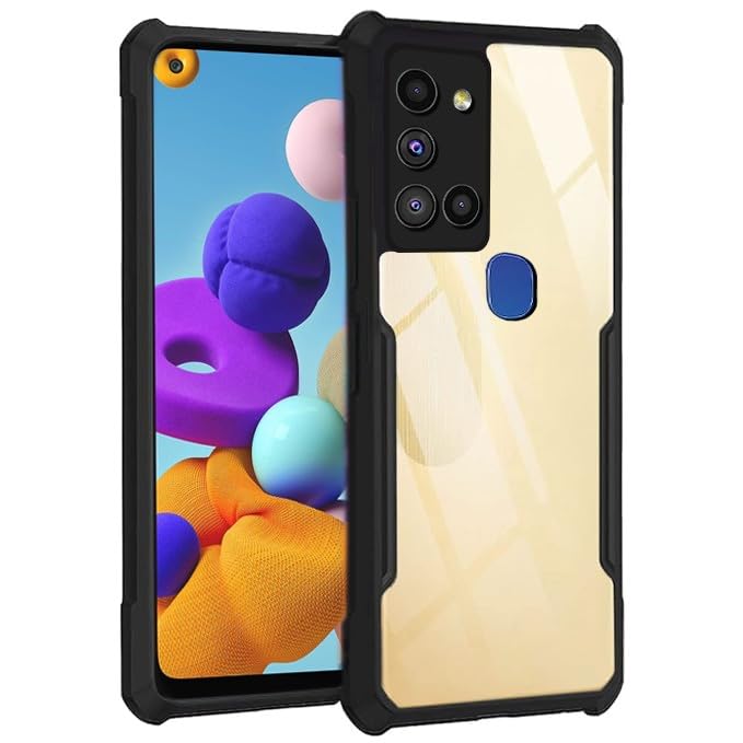 amazon basics Hybrid Camera Protection Transparent Hard Back Case Cover for Samsung Galaxy A21S (Sides Black) (B0CVL787JZ) Amazon Price History, Amazon Price Tracker
