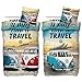 Biancheria da letto per Volkswagen Bulli Time to Travel 135 cm x 200 cm + 80 cm x 80 cm, 100% cotone rinforzato di qualità Camper Van VW-Bus, 2 motivi T1 T2 T3, retro con chiusura lampo 186