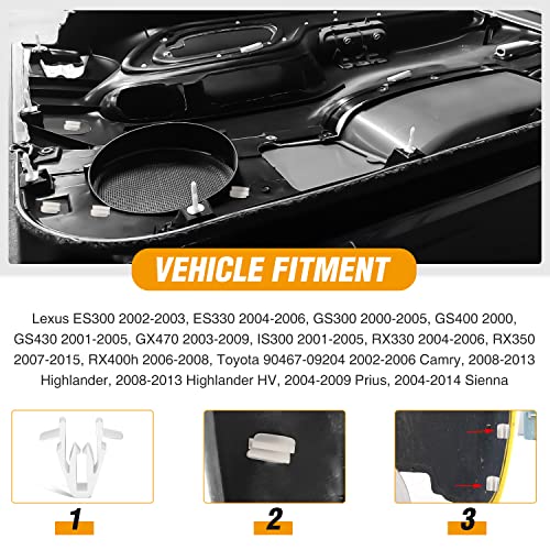Image of GOOACC 50pcs Rear Hatch Door Side Garnish and Front Body Pillar Garnish Moulding Clip for Toyota Lexus 90467-09204