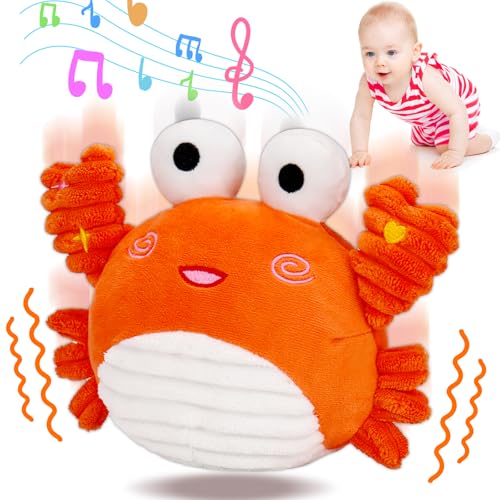 Image of Baby Toys 6-12 Months Musical Crawling Dancing Moving Walking Bouncing Crab Infant Newborn Tummy Time Toys 0-6 12-18 Months Sensory Interactive Toy for 1 Year Old Boy Girl Birthday Shower Gifts