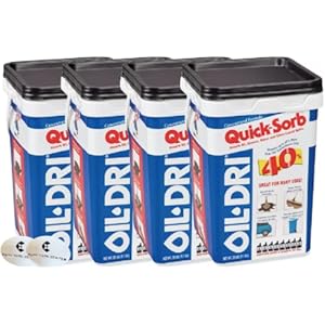 4 Pack Oil Dri Quick-Sorb Granular Clay Loose Absorbent, 2 Gallon Volume Absorbed Per Package, 20 Lb Weight Pail, Not Scented For Acids, Grease, Ink, Oil, Other Liquid Spills, Paints With Stickers 1