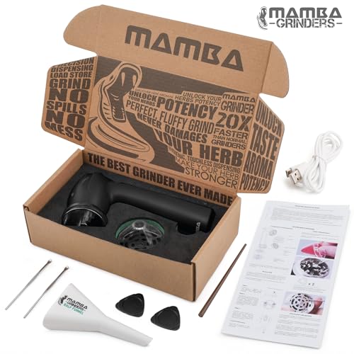 Image of Mamba Grinder Electric Spice Grinders. Easy to Load One-Handed Use 1g USB Rechargeable Mill