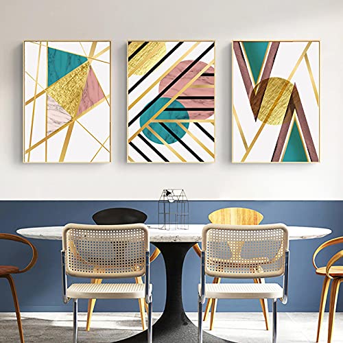 Affiches Peinture Abstraite de qualité premium or et géométrique pour intérieur chic
