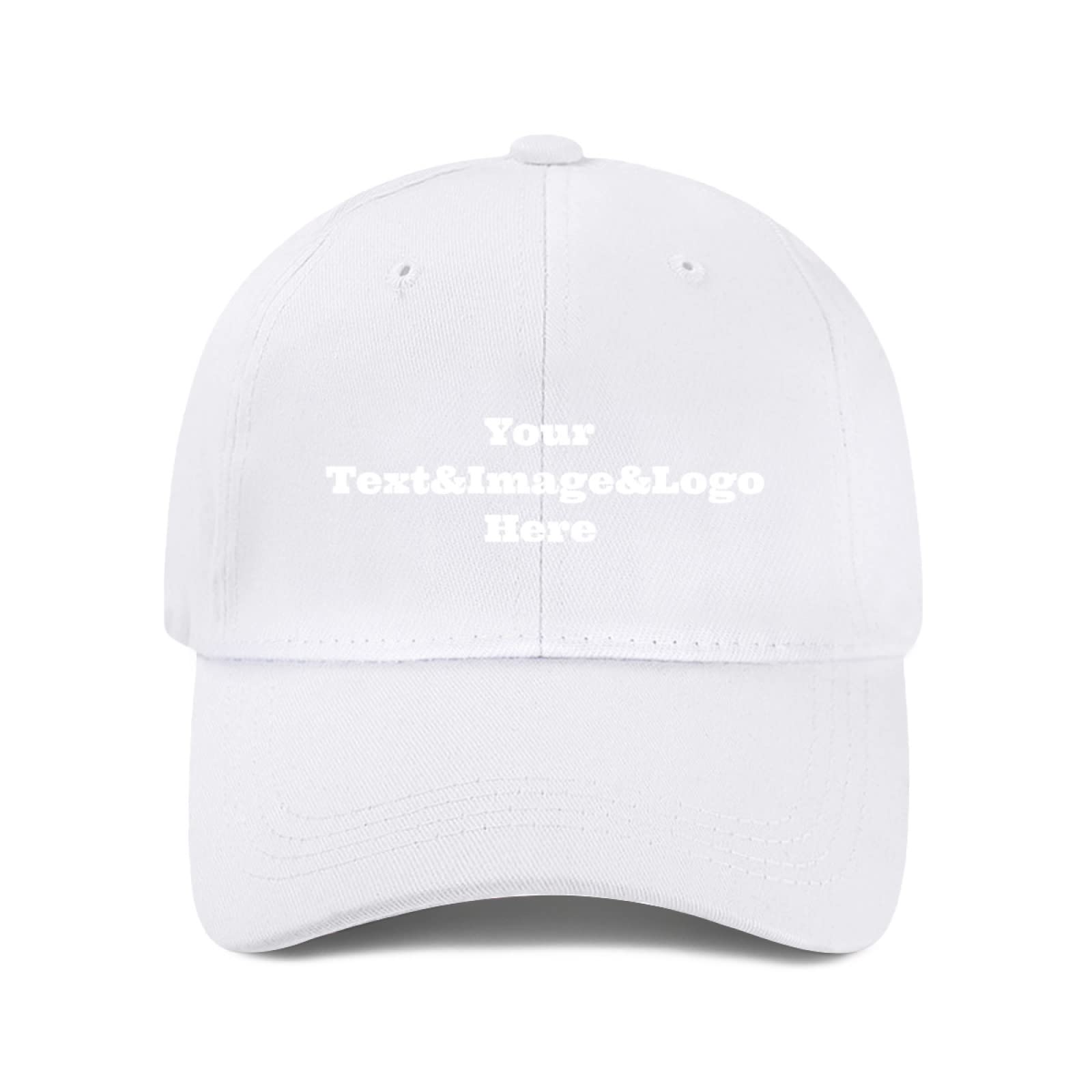 Miujonvy Unisex White 0 Hot Stamping For Unique Baseball Cap Designs Your Text&Image&Logo Here Baseball Hats For Men Women White
