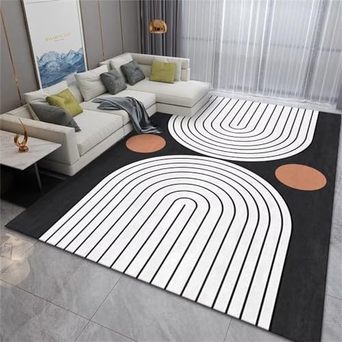 Tapis chambre fille doux et lavable 100x160cm noir