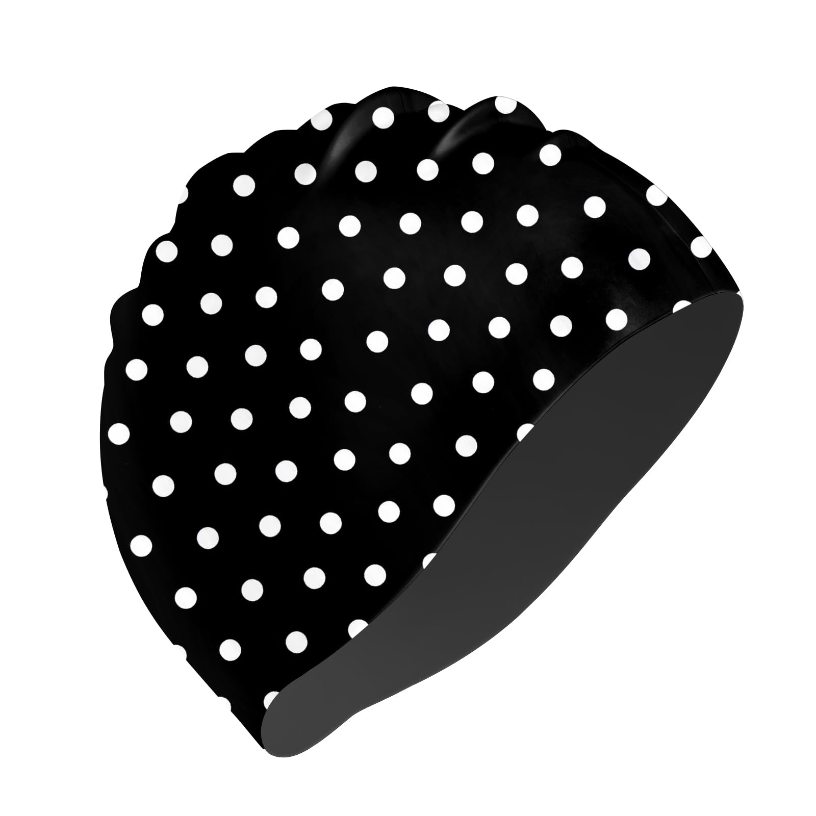 Deokke Silicone Swim Cap Soft Waterproof Durable Swimming Caps Non-Slip Elasticity Keeps Hair Dry Cute for Women Girls Men (G7-White Wave Point) — image 1