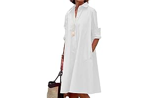 Women's Summer Button-Down Shirt Dress
