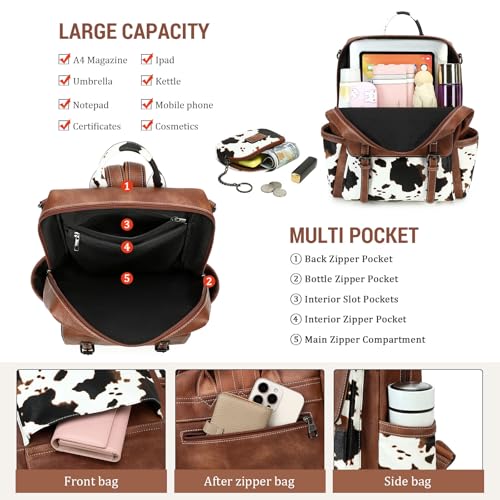 Image of AGLOD Backpack Purse for Women PU Leather Back Packs Designer Ladies Shoulder Bag Fashion Faux Work Travel Handbags