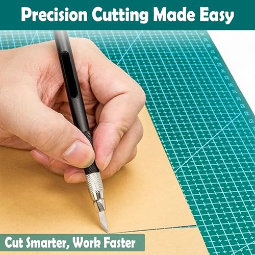 Image of GLUN A3 Size DIY Cutting Mat, Size 45x30x0.7cm Scale Green Mat, Protect Table Top from Sharp Blades, Colours, & Other Art-Craft Tools
