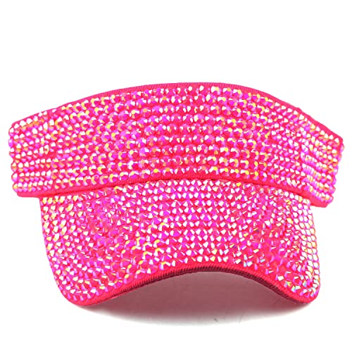 Image of Gudessly Shiny Rhinestones Sport Sun Visor Adjustable Summer Cap Visor Caps for Women Men