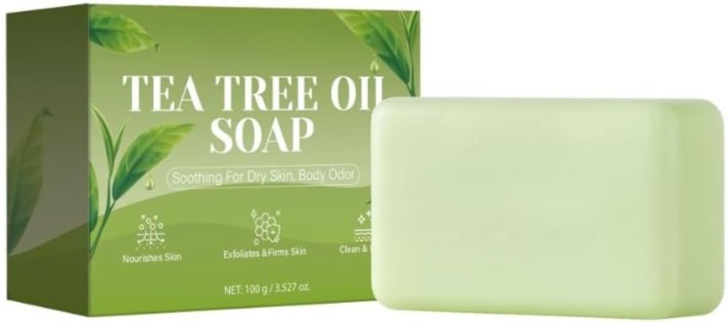 Savon Anti-mycoses Verdalyae,Savon À L'Huile D'Arbre À Thé, Savon De Bain Naturel Contre Les Mycoses CutanéEs, ÉLimine La Transpiration Et Les Odeurs, Contre Les DéMangeaisons (2 Packungen) - 1