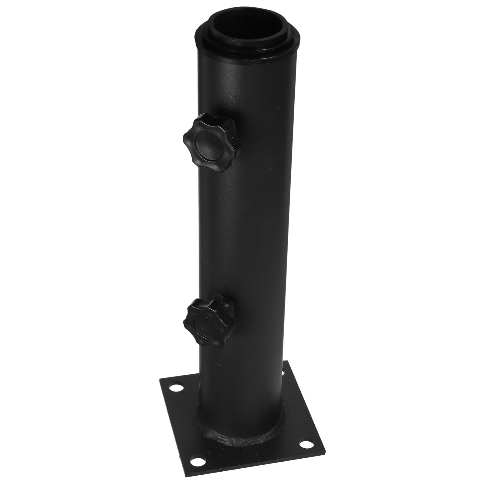 Base Portaombrelli da Esterno in Ferro Nero con Installazione Facile e Adattabile, Supporto Resistente per Ombrellone da Spiaggia e Festa Estiva, per Piscina e Terrazza