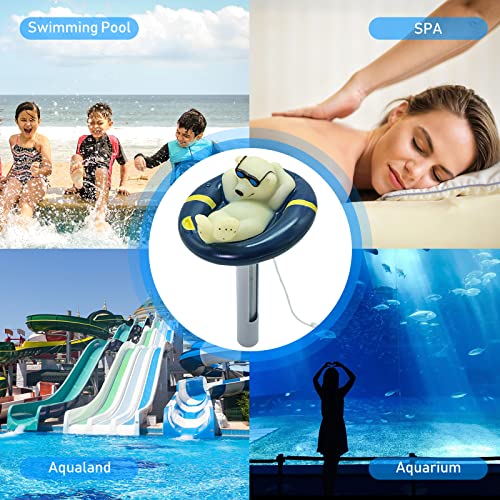 Qudai Termômetro de Piscina Flutuante Desenho de Urso Polar em Forma de Termômetros de Temperatura d