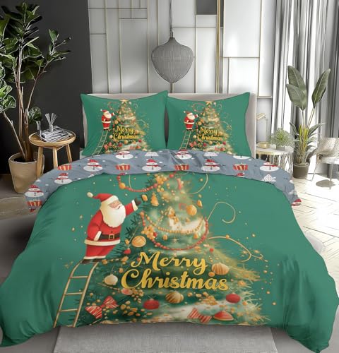 Parure housse de couette Noël 240x260cm réversible pour cadeau idéal - 6