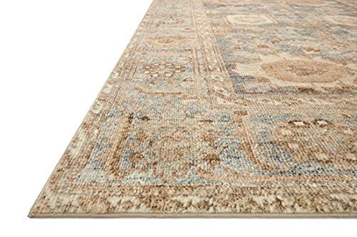 Loloi Margot Collection MAT-03 Ocean/Spice 8'-6" x 11'-6" Area Rug, No-Shed Easy Clean Large Patterned Area Rug for Living Room, Bedroom, Dining Area