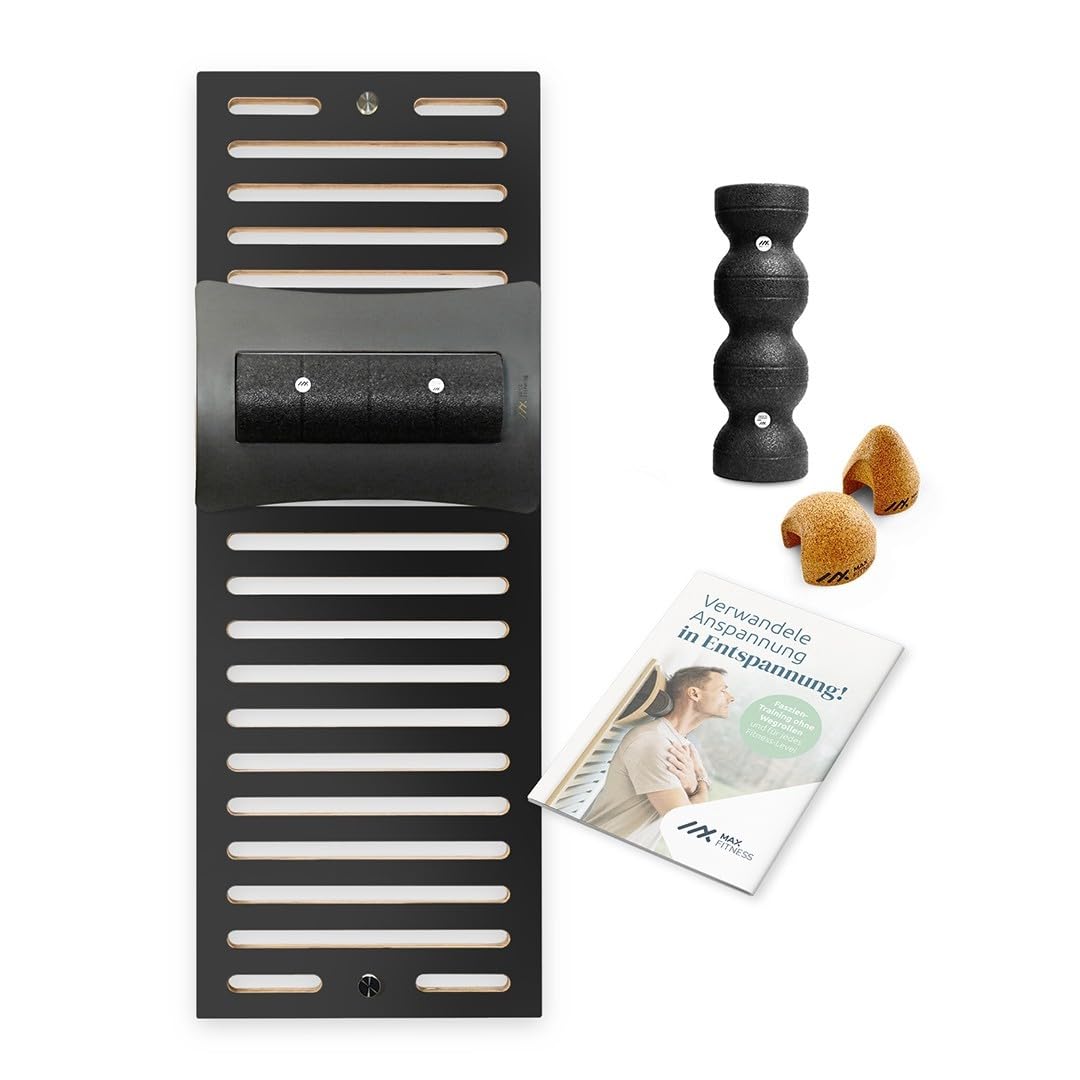 Max Fitness - Faszienrolle Set mit Wandhalterung Advanced - inkl. LeanBoard & PickUp - 2 Foam Roller gegen Schmerzen (Rollen Halterung Anthrazit/Wandhalterung Anthrazit, Faszien-Set Advanced)