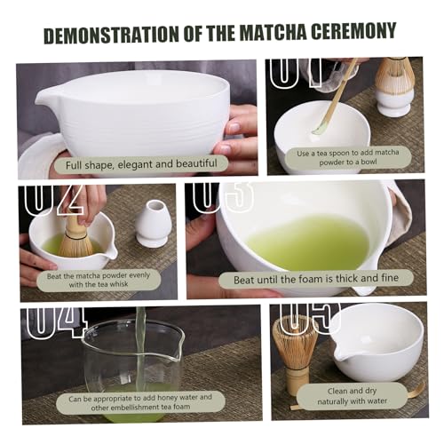 Fouet Matcha et bol céramique kit complet anti-grumeaux avec tamis 7pcs
