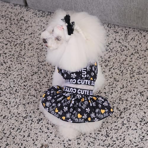 Image of CuteBone Two Piece Dog Sports Dress Athleisure Puppy Skirt Lightweight Small Dogs Girl Clothes Cat Apparel SPS14L