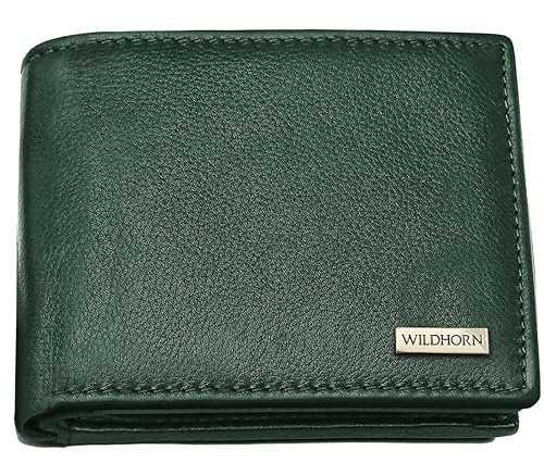 Image of WildHorn Rfid Protected Leather Wallet For Men, Green
