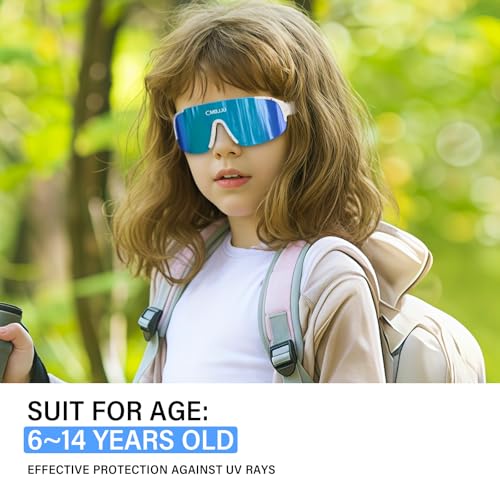 Image of Kids Sunglasses,Youth Baseball Glasses for Boys Girls Age 6-14,Sports UV Protection Goggles