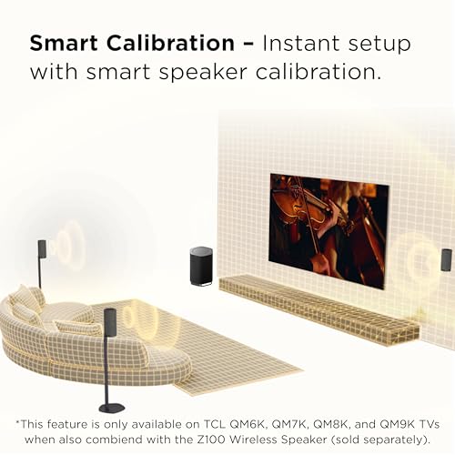 TCL Z100 Wireless Immersive 3D Home Theater Subwoofer | Compatibile with QM7L, QM8L and X11 TCL TV | Dolby Atmos Deep-Bass, Room-Filling Sound | Flexible Placement & Modern Design | Latest Model - image 7