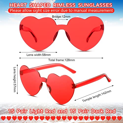 Flutesan 30 Pairs Heart Shaped Sunglasses Bulk Spider Party Rimless Heart Sunglasses Candy Color Eyewear for Women Men2