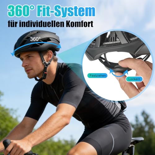 Fahrradhelm Herren Damen, Leichter Fahrradhelm Erwachsene für City & Rennrad mit Magnetverschluss, 16 Belüftungsöffnungen, CE EN1078… – Ansicht 5
