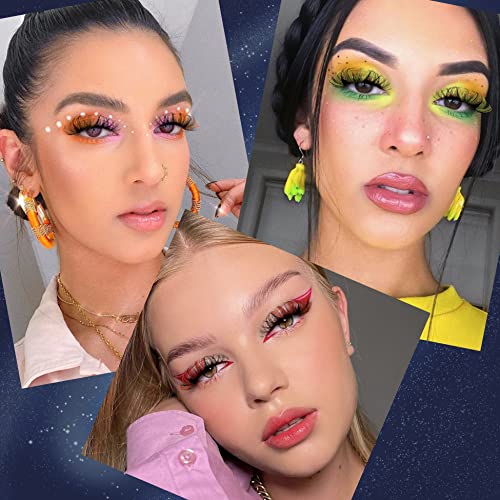 Colored Eyelashes Mink Lashes With Color Fluffy Natural Wispy Strip Eye Lashes 5D Volume False Eyelashes Pack 7 Pairs Cosply Rainbow Colors Fake Eyelashes By Tnfvloneins #TOP5