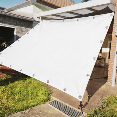 Toile d'ombrage blanche imperméable de haute densité avec cordes de fixation